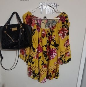 Off shoulder bell sleeved blouse